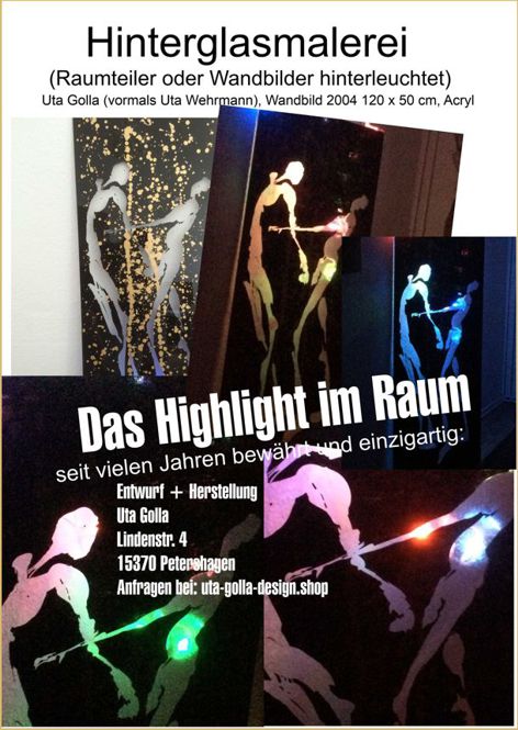 Hinterglasbilder und Trennwände, Uta Golla seit 1995